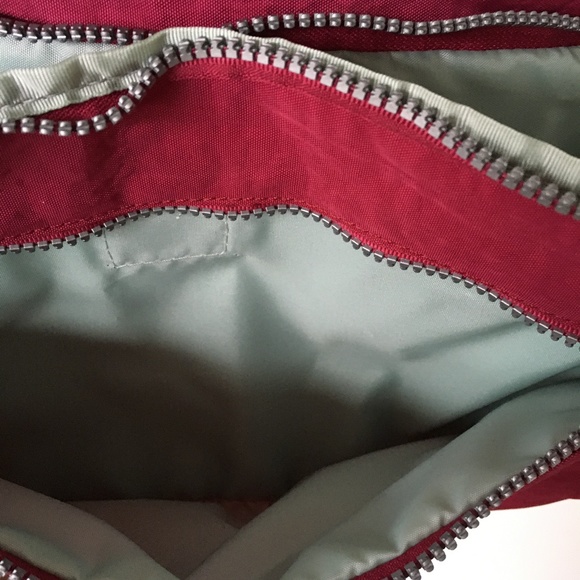 Guazhuni Cross Body Shoulder Bag Dark Fuschia Pink Top Zipper Outer Pocket - Picture 6 of 9